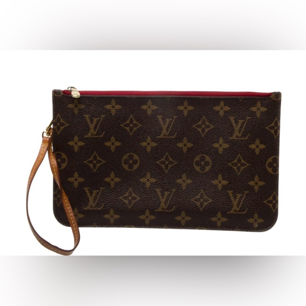 Louis Vuitton Monogram Pouch with Red and Black Interior